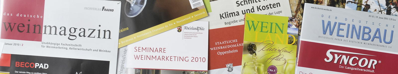 Verschiedene Fachzeitschriften über Weinbau ©DLR
